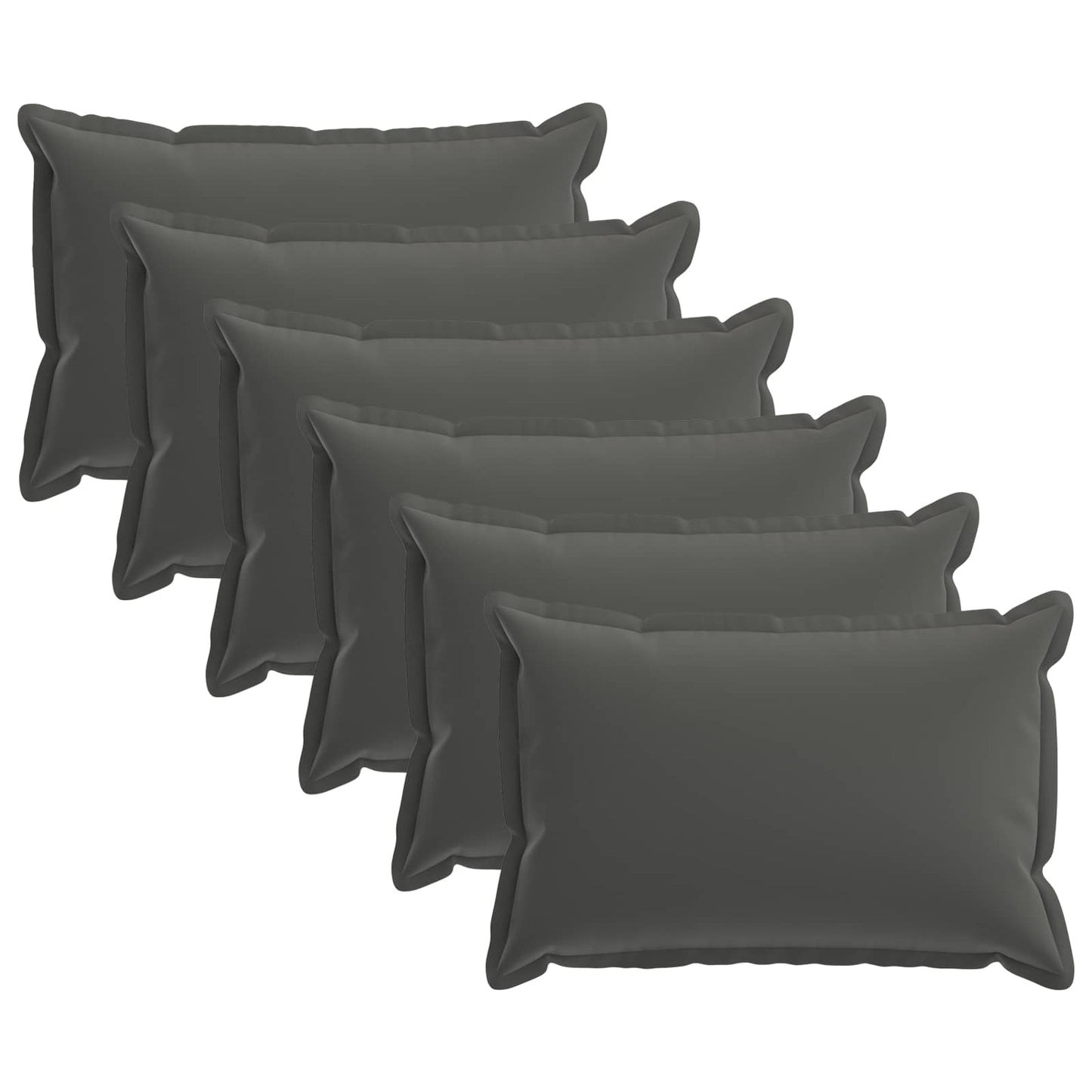 Cushion Cover 6 pcs HOUTEN Anthracite 50 x 75 cm Polyester