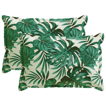 Cushion Cover 2 pcs HOUTEN Leaf Pattern 50 x 75 cm Polyester