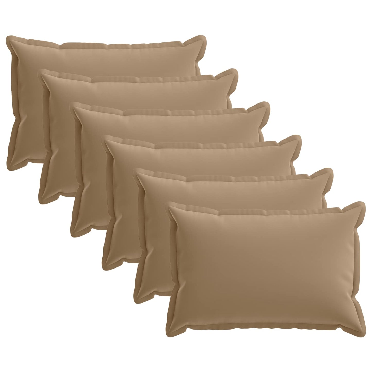 Cushion Cover 6 pcs HOUTEN Taupe 50 x 75 cm Polyester