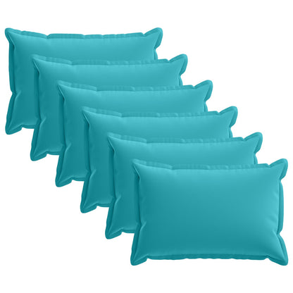 Cushion Cover 6 pcs HOUTEN Turquoise 50 x 75 cm Polyester
