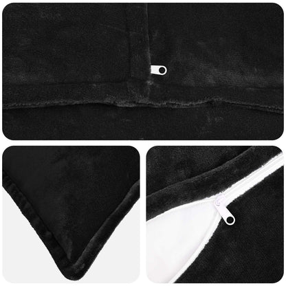 Cushion Cover 6 pcs HOUTEN Black 50 x 75 cm Flannel