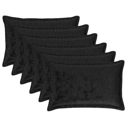 Cushion Cover 6 pcs HOUTEN Black 50 x 75 cm Flannel
