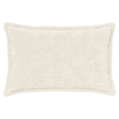Cushion Cover 2 pcs HOUTEN White 50 x 75 cm Faux Rabbit Fur