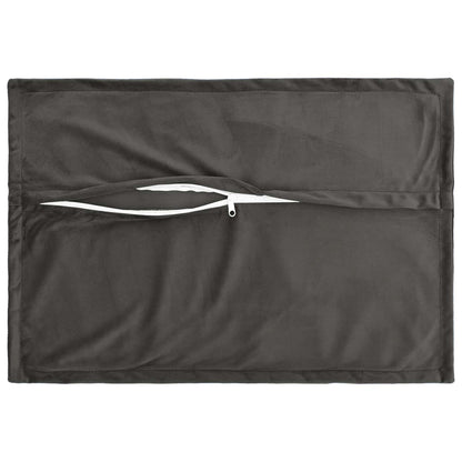 Cushion Cover 2 pcs HOUTEN Dark Grey 50 x 80 cm Velvet