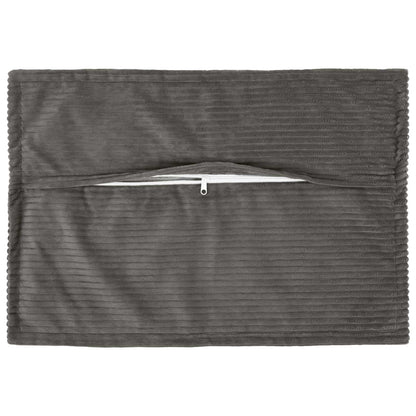 Cushion Cover 6 pcs HOUTEN Dark Grey 50 x 80 cm Corduroy