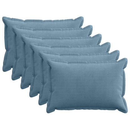 Cushion Cover 6 pcs HOUTEN Blue 50 x 80 cm Corduroy
