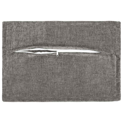 Cushion Cover 6 pcs HOUTEN Dark Grey 50 x 80 cm Chenille Fabric