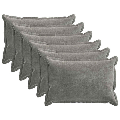 Cushion Cover 6 pcs HOUTEN Dark Grey 50 x 80 cm Chenille Fabric