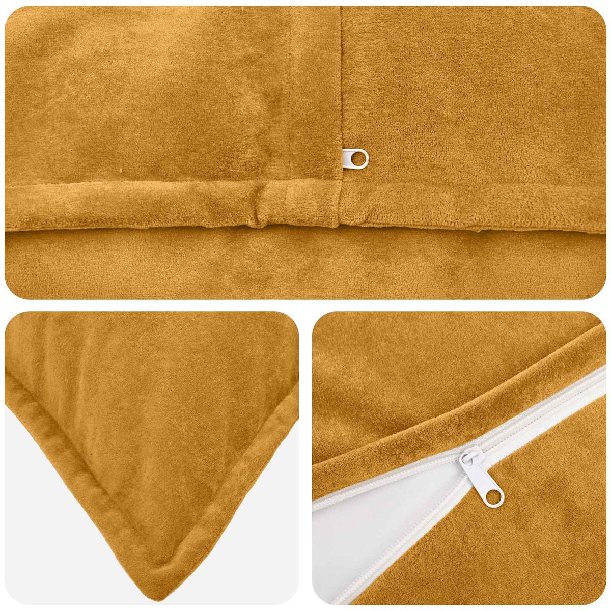 Cushion Cover 6 pcs HOUTEN Yellow 50 x 80 cm Microfiber Fleece