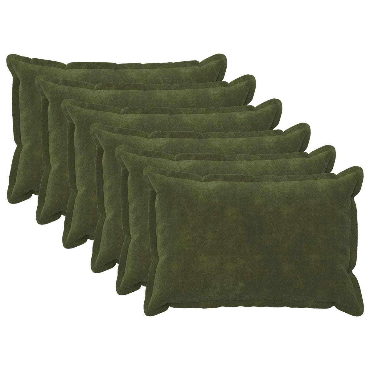 Cushion Cover 6 pcs HOUTEN Green 50 x 80 cm Microfiber Fleece