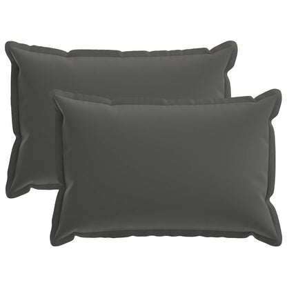 Cushion Cover 2 pcs HOUTEN Anthracite 50 x 80 cm Polyester