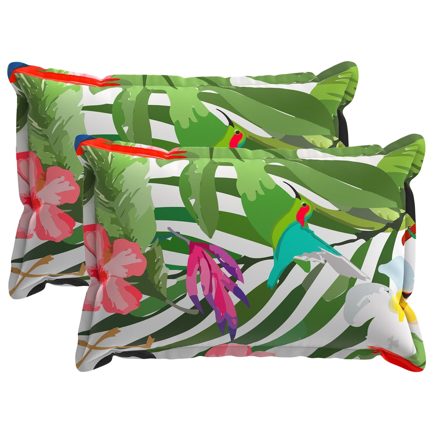 Cushion Cover 2 pcs HOUTEN Black 50 x 80 cm Polyester