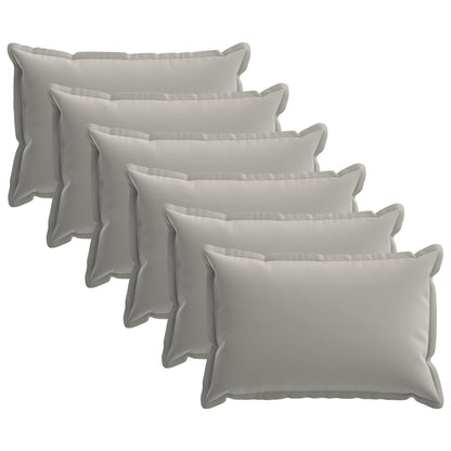 Cushion Cover 6 pcs HOUTEN Grey 50 x 80 cm Polyester