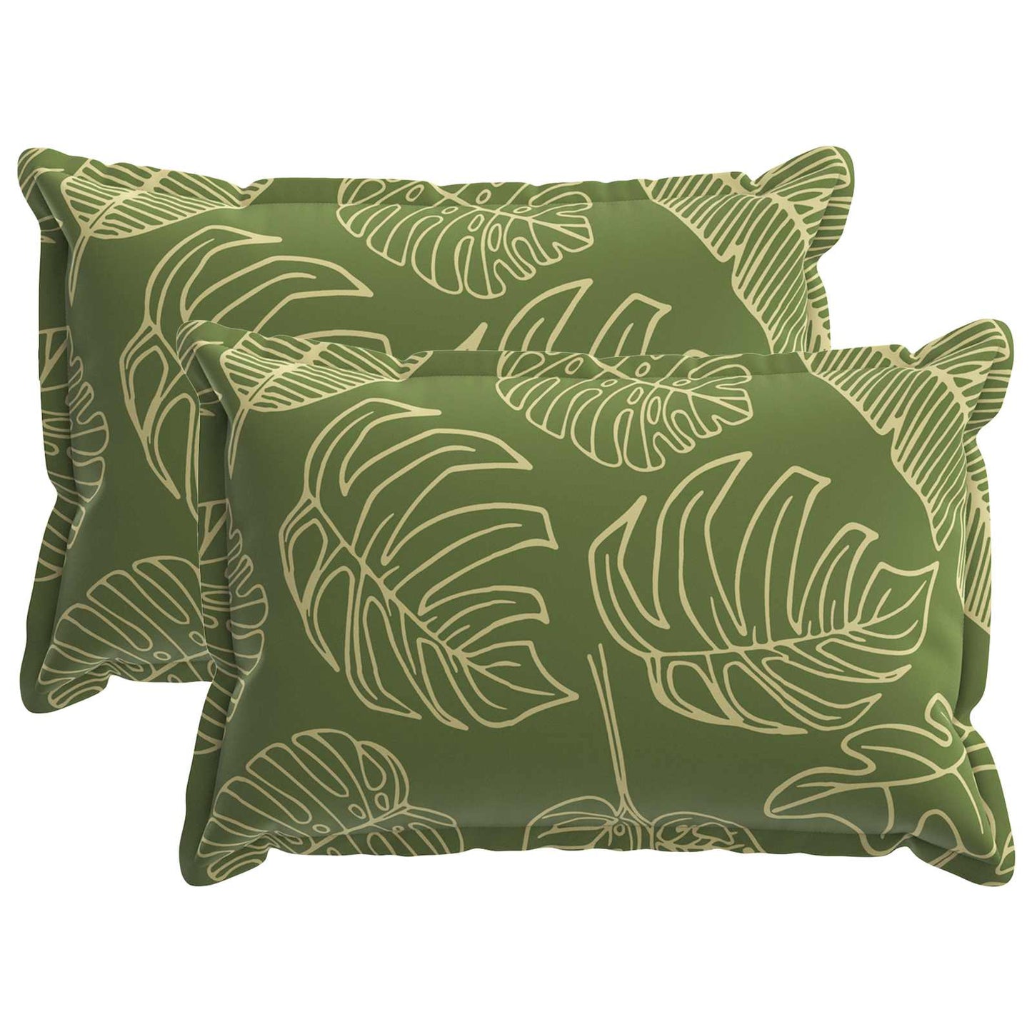 Cushion Cover 2 pcs HOUTEN Leaf Design 50 x 80 cm Polyester