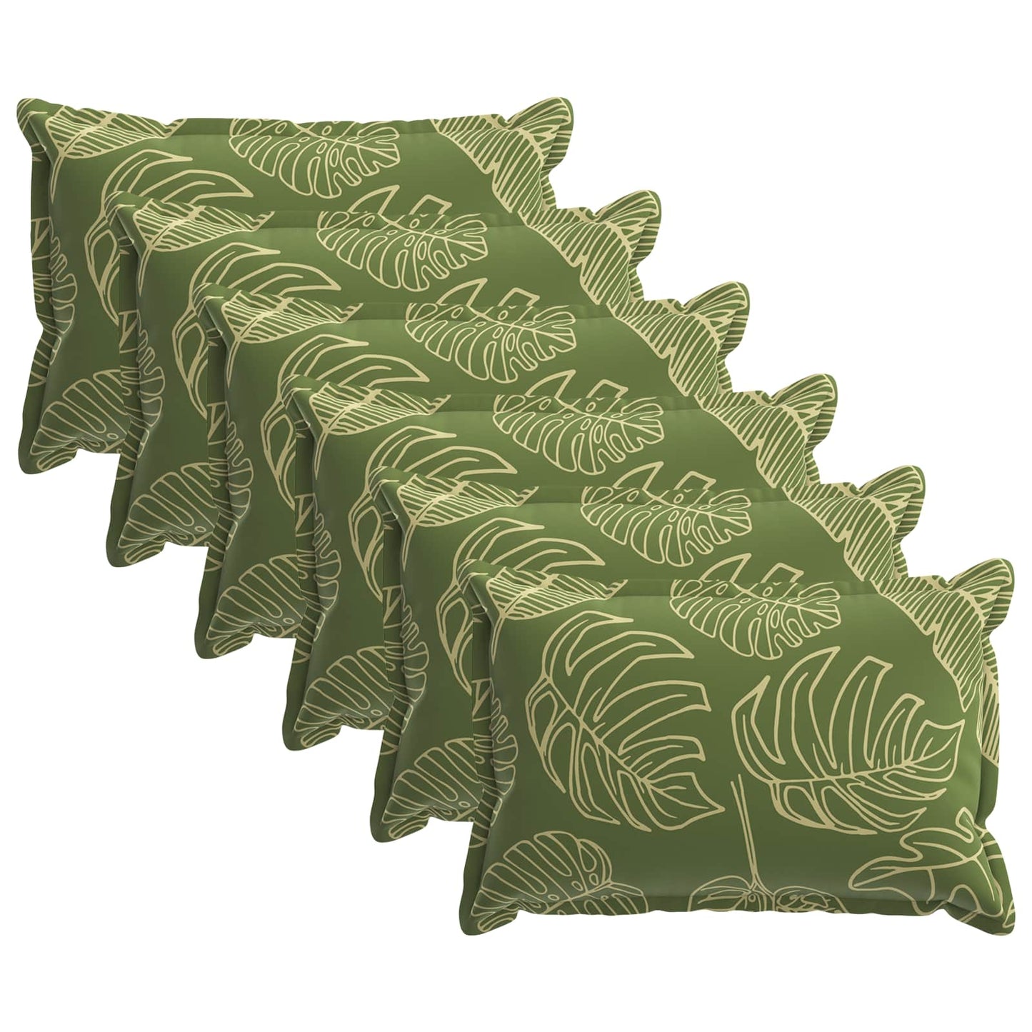 Cushion Cover 6 pcs HOUTEN Leaf Design 50 x 80 cm Polyester