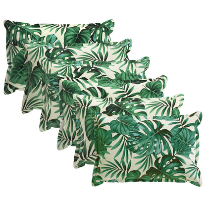Cushion Cover 6 pcs HOUTEN Leaf Pattern 50 x 80 cm Polyester