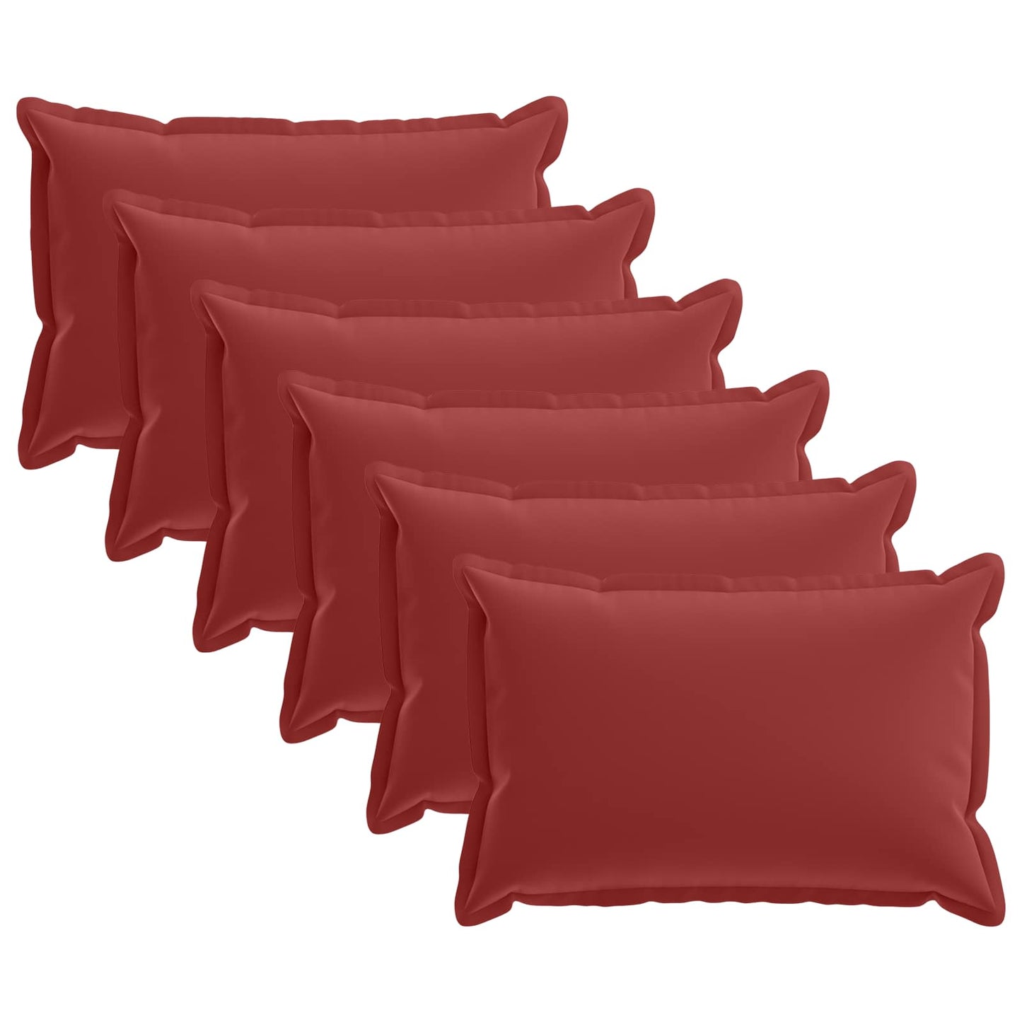Cushion Cover 6 pcs HOUTEN Wine Red 50 x 80 cm Polyester