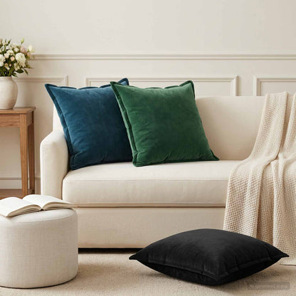 Cushion with Pillow HOUTEN 2 pcs Blue Velvet