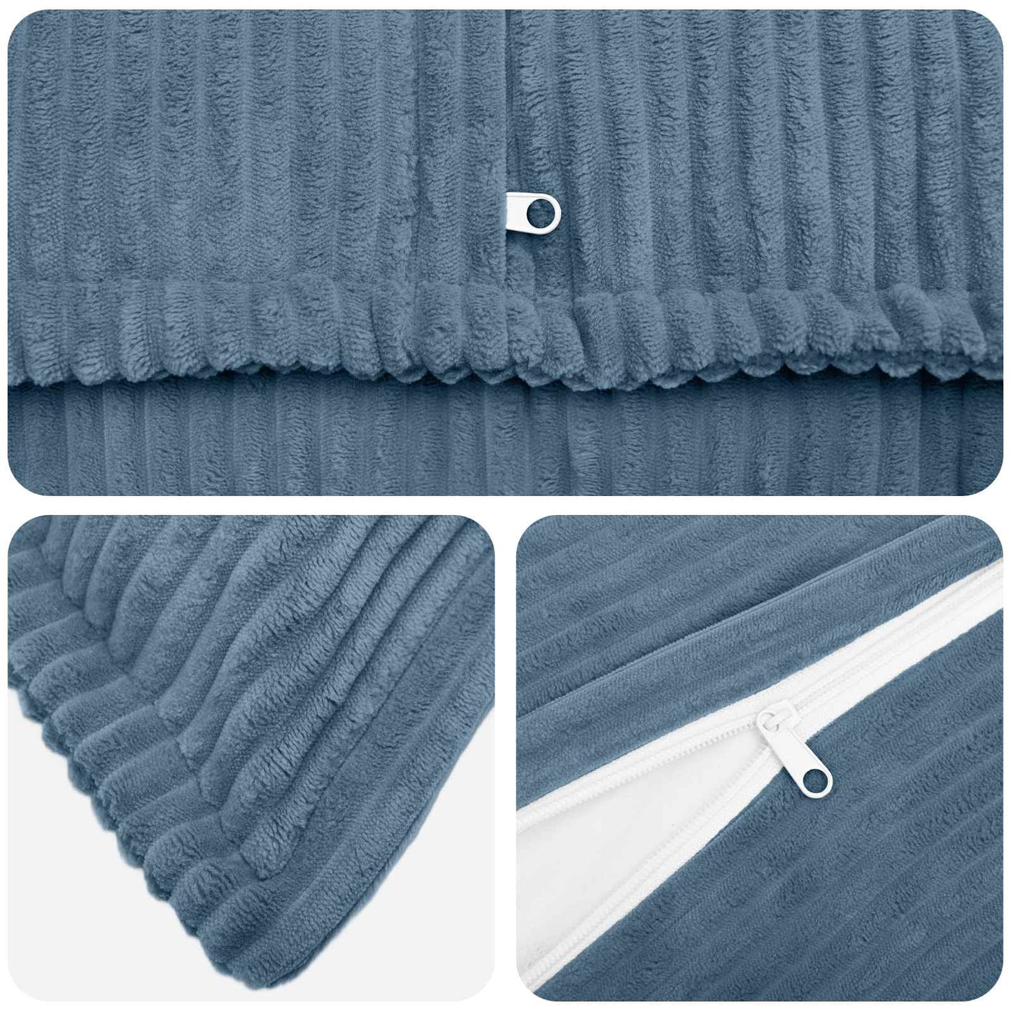 Cushion Cover 6 pcs HOUTEN Blue 55 x 55 cm Corduroy