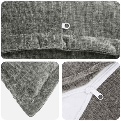Cushion Cover 2 pcs HOUTEN Dark Grey 55 x 55 cm Chenille Fabric