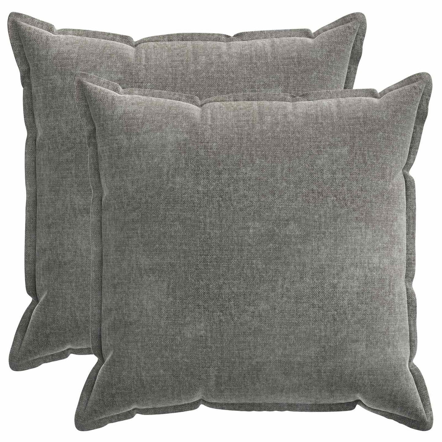 Cushion Cover 2 pcs HOUTEN Dark Grey 55 x 55 cm Chenille Fabric