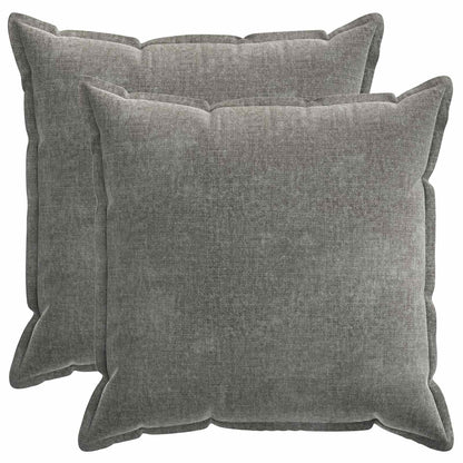 Cushion Cover 2 pcs HOUTEN Dark Grey 55 x 55 cm Chenille Fabric
