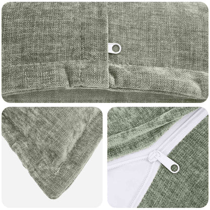 Cushion Cover 2 pcs HOUTEN Green 55 x 55 cm Chenille Fabric