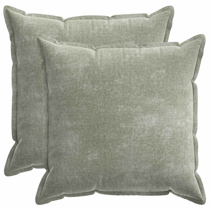Cushion Cover 2 pcs HOUTEN Green 55 x 55 cm Chenille Fabric