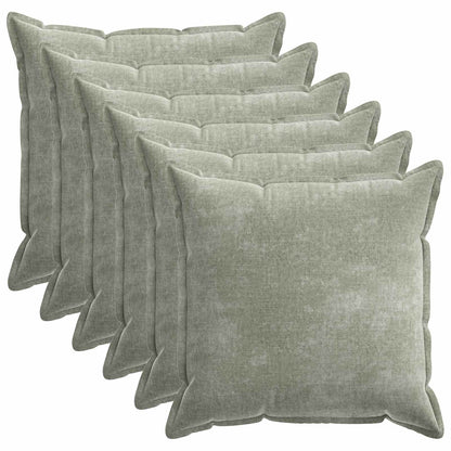 Cushion Cover 6 pcs HOUTEN Green 55 x 55 cm Chenille Fabric