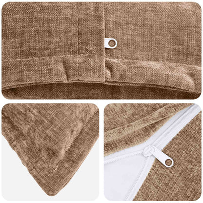 Cushion Cover 2 pcs HOUTEN Brown 55 x 55 cm Chenille Fabric