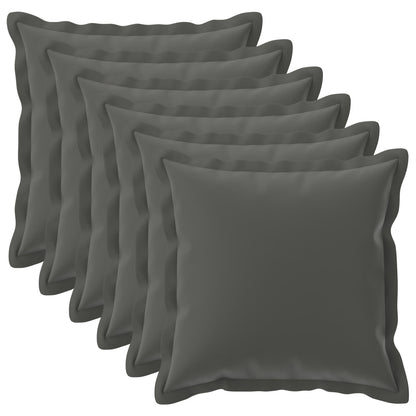 Cushion Cover 6 pcs HOUTEN Anthracite 55 x 55 cm Polyester
