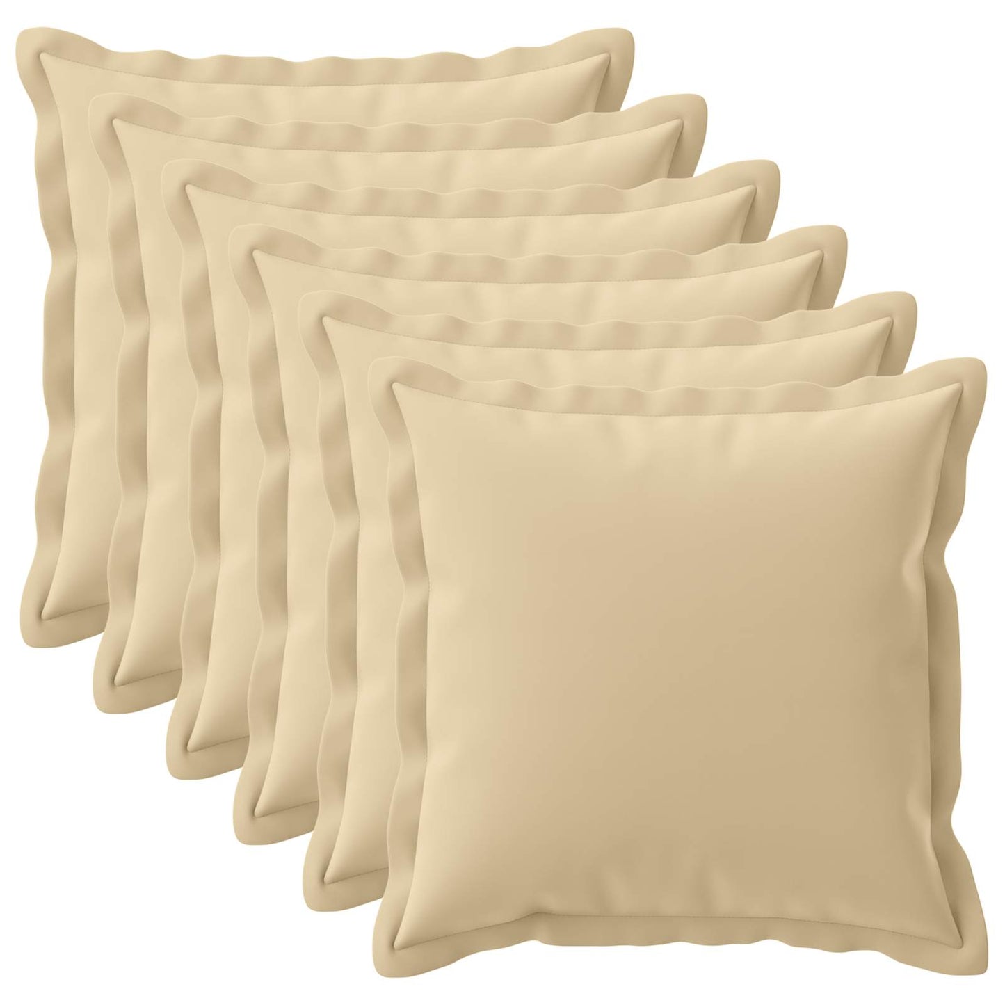 Cushion Cover 6 pcs HOUTEN Beige 55 x 55 cm Polyester
