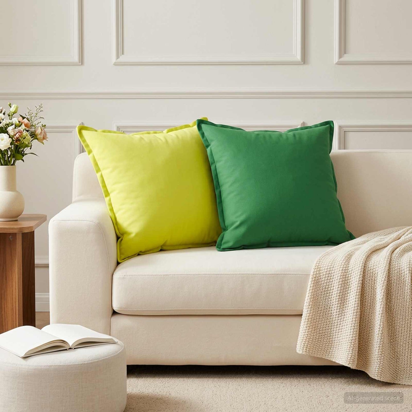 Cushion Cover 6 pcs HOUTEN Bright Green 60 x 60 cm Polyester