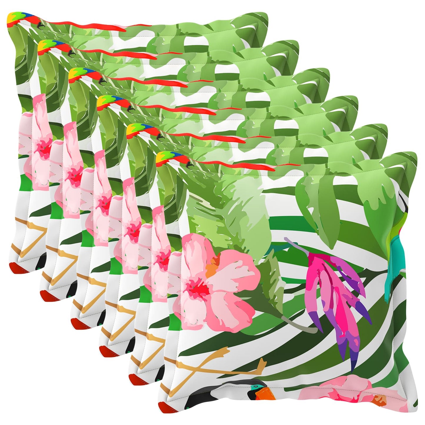 Cushion Cover 6 pcs HOUTEN Black 55 x 55 cm Polyester