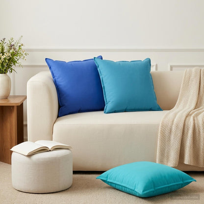 Cushion Cover 6 pcs HOUTEN Turquoise 60 x 60 cm Polyester