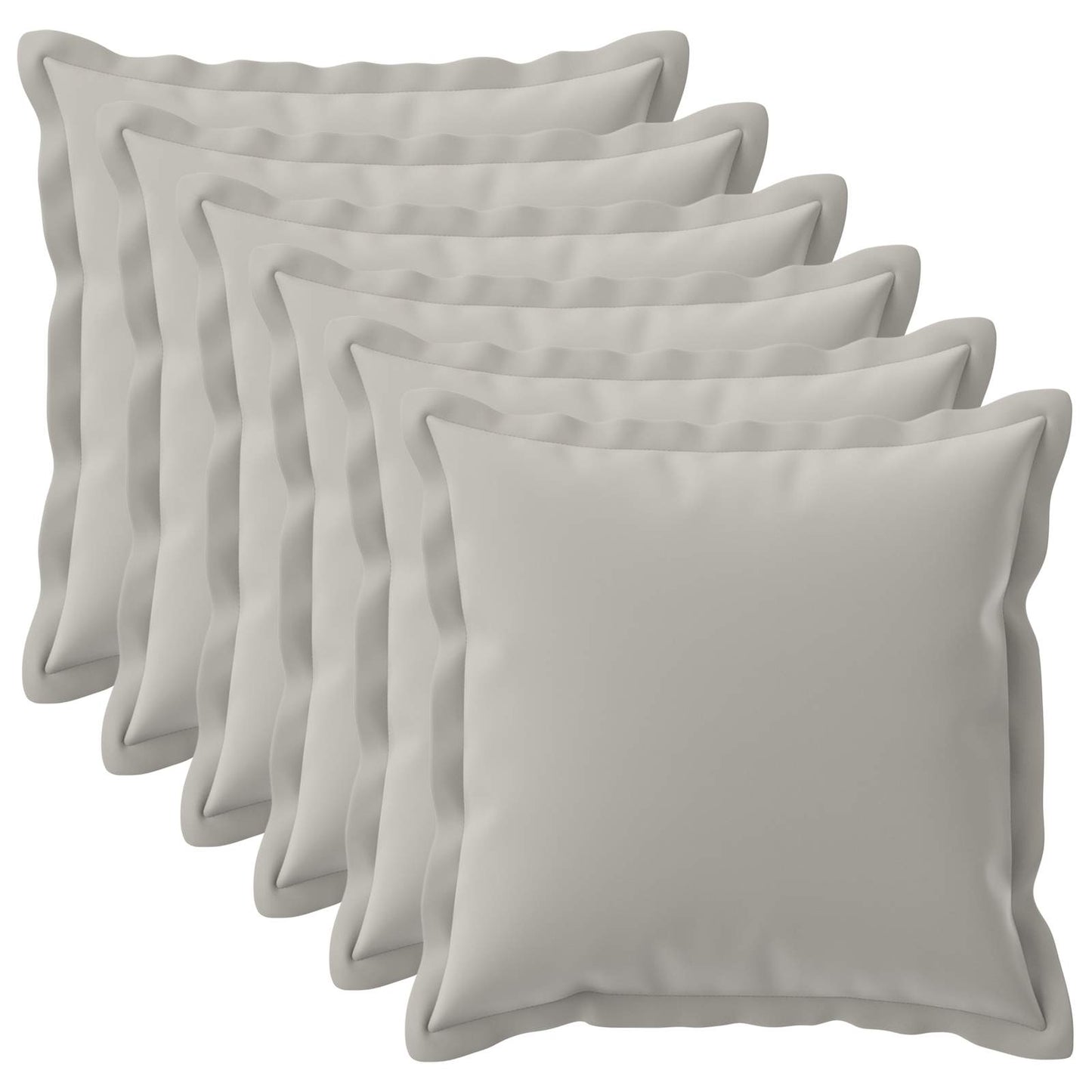 Cushion Cover 6 pcs HOUTEN Grey 55 x 55 cm Polyester
