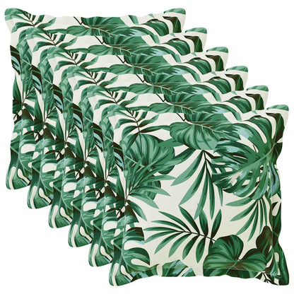 Cushion Cover 6 pcs HOUTEN Leaf Pattern 55 x 55 cm Polyester