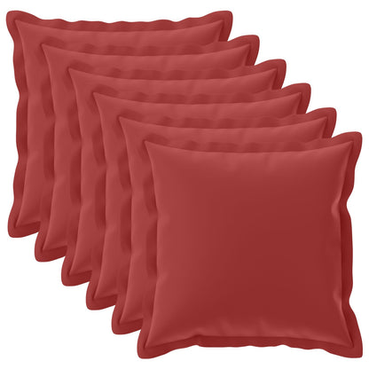 Cushion Cover 6 pcs HOUTEN Wine Red 55 x 55 cm Polyester