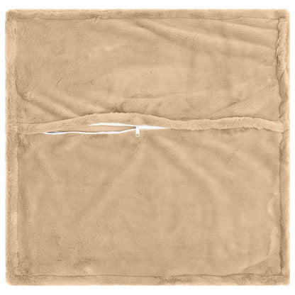 Cushion Cover 6 pcs HOUTEN Cream 55 x 55 cm Faux Rabbit Fur