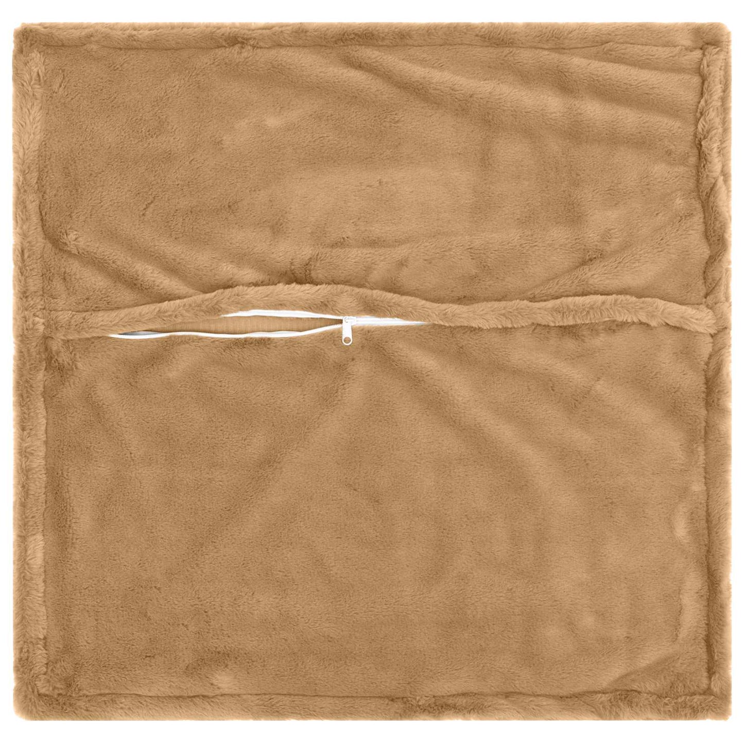 Cushion Cover 2 pcs HOUTEN Taupe 55 x 55 cm Faux Rabbit Fur