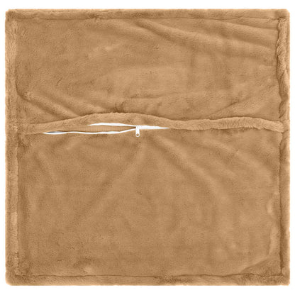 Cushion Cover 6 pcs HOUTEN Taupe 55 x 55 cm Faux Rabbit Fur