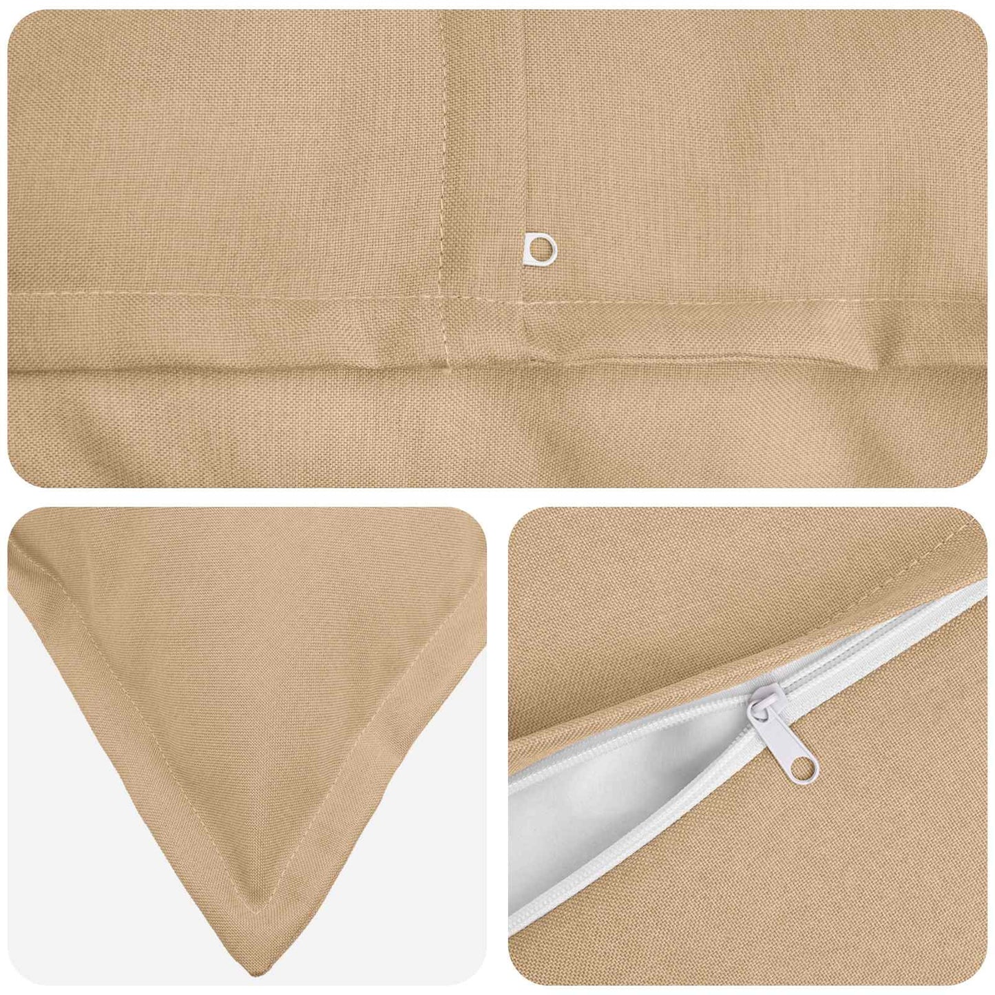 Cushion Cover 6 pcs HOUTEN Cream 60 x 60 cm Faux Linen