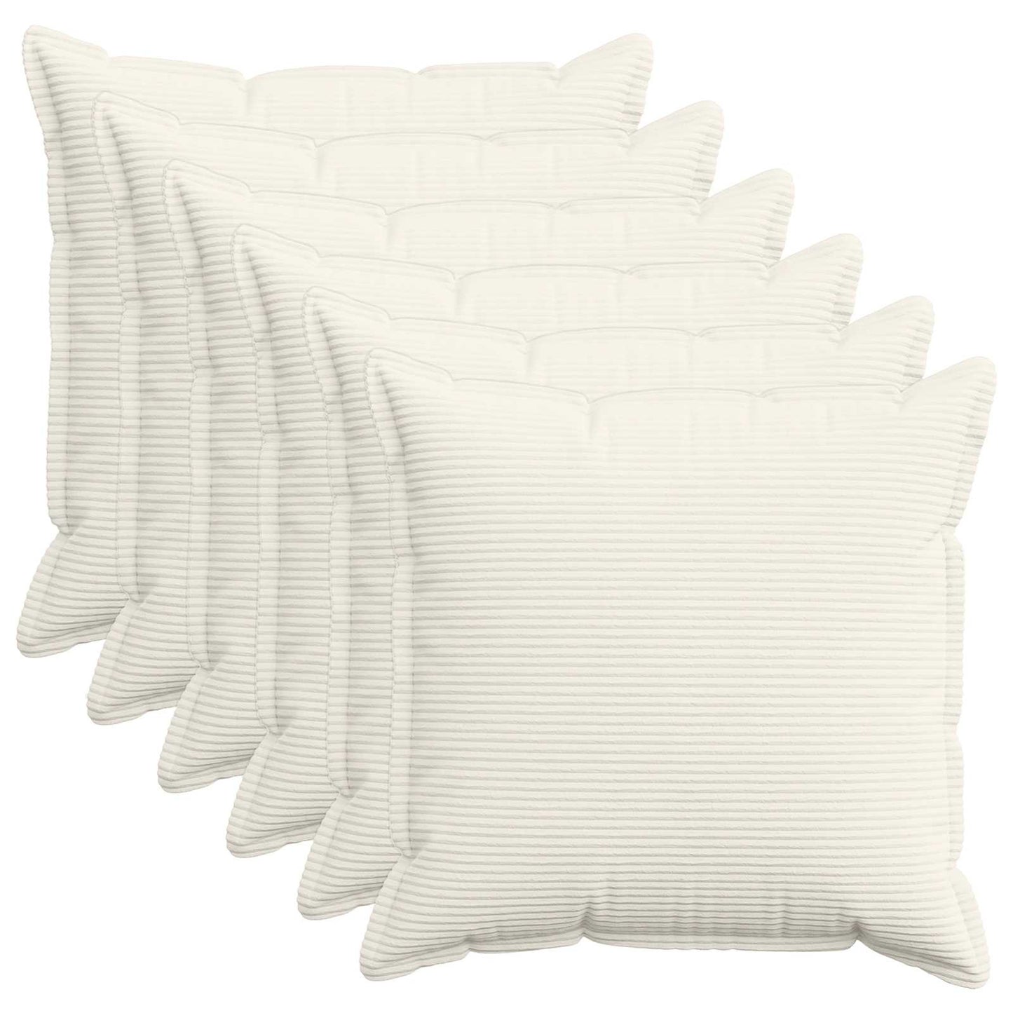 Cushion Cover 6 pcs HOUTEN Cream 60 x 60 cm Corduroy
