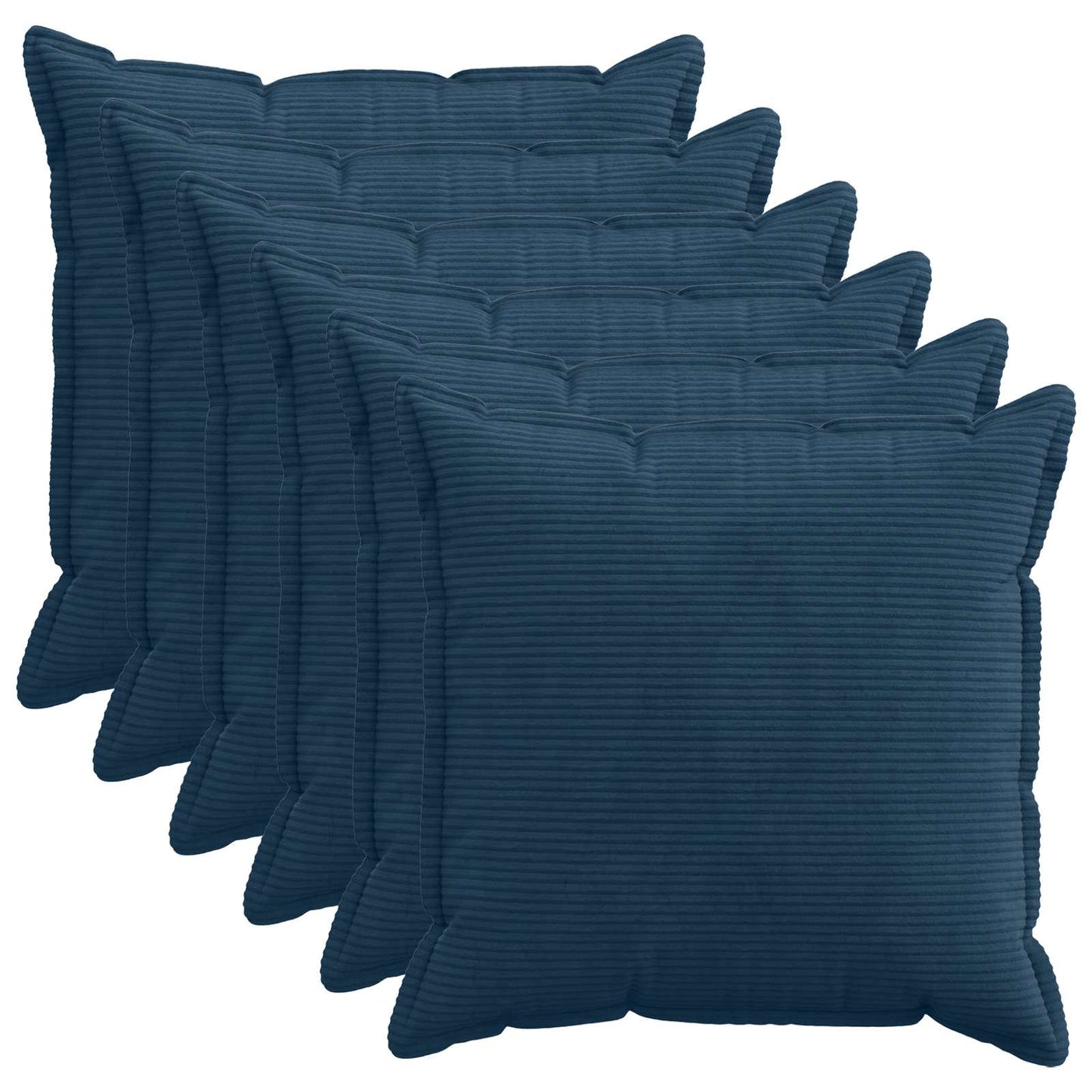 Cushion Cover 6 pcs HOUTEN Navy Blue 60 x 60 cm Corduroy