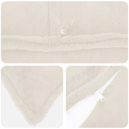 Cushion Cover 6 pcs HOUTEN White 60 x 60 cm Faux Rabbit Fur