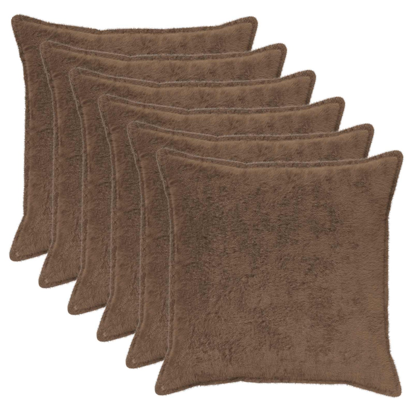 Cushion Cover 6 pcs HOUTEN Light Brown 60 x 60 cm