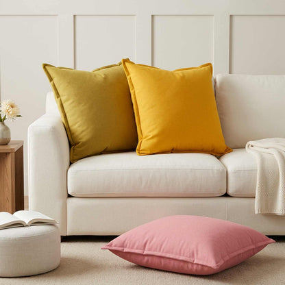 Throw Pillow 2 pcs HOUTEN Pink 80 x 80 cm Faux Linen