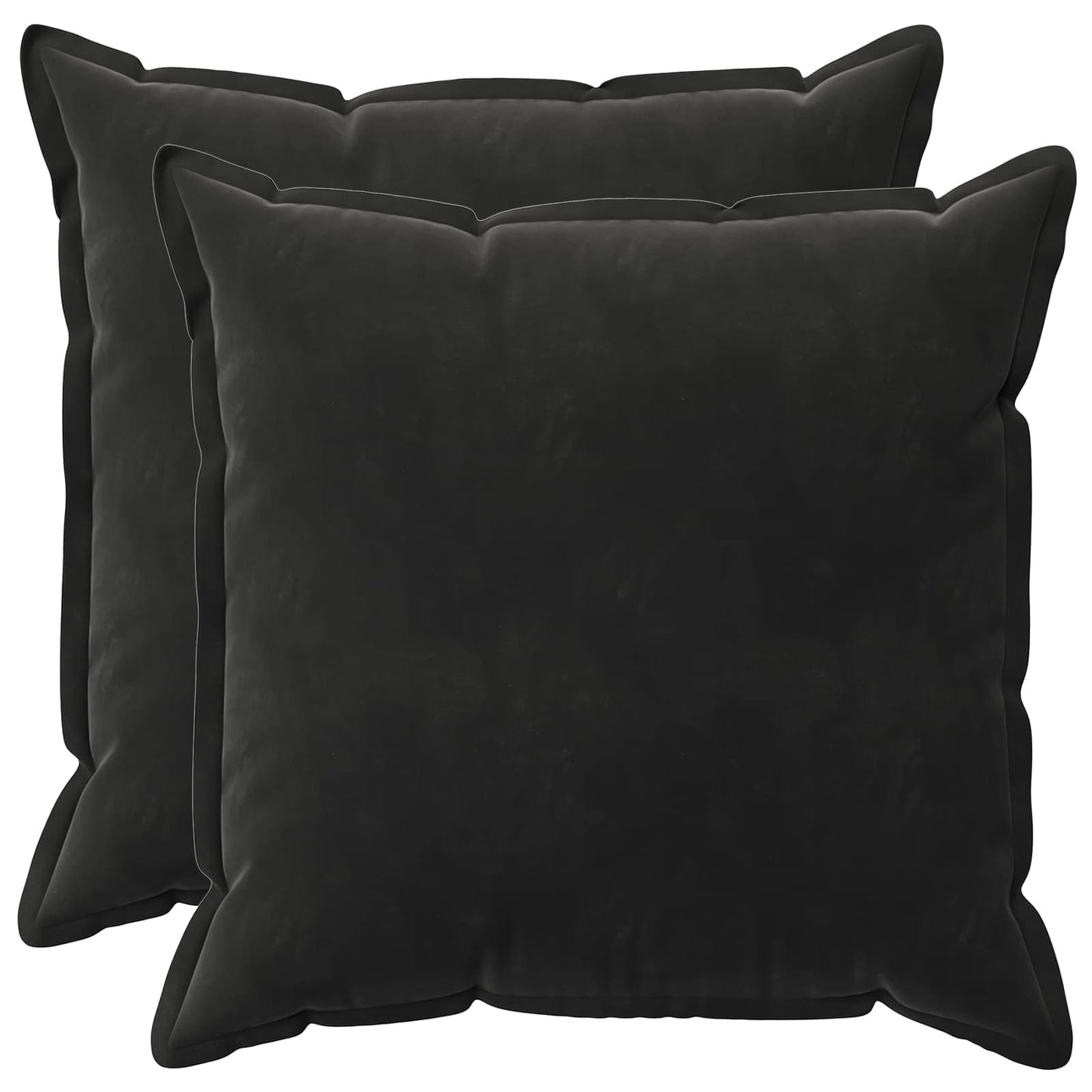 Cushion Cover 2 pcs HOUTEN Black 65 x 65 cm Velvet