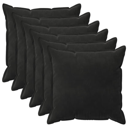 Cushion Cover 6 pcs HOUTEN Black 65 x 65 cm Velvet