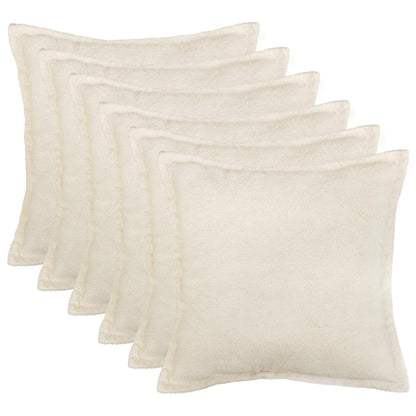 Cushion Cover 6 pcs HOUTEN Cream 65 x 65 cm Bouclé